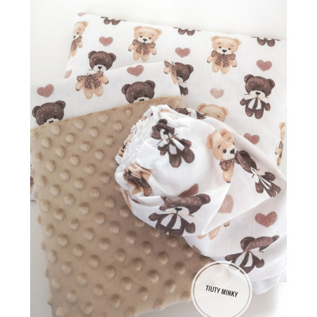 Komplektas vežimėliui. Ruda. Meškučiai